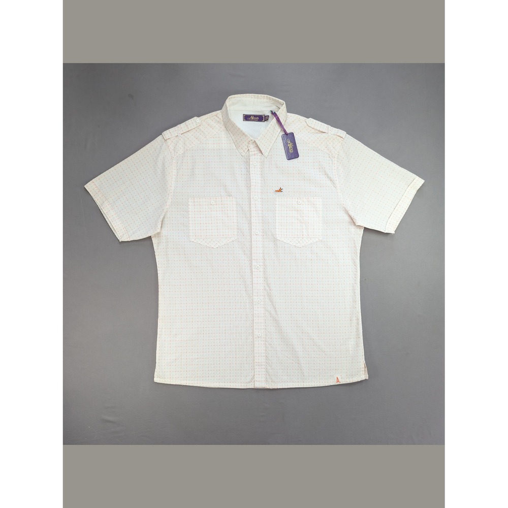 NWT Akoo Legion Woven 2XL White Orange Button Up Shirt